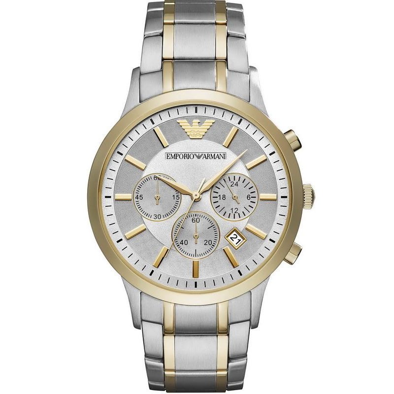 Armani watch mens sale silver