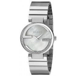 Women's Gucci Watch Interlocking Small YA133508 Diamonds Mother of Pearl