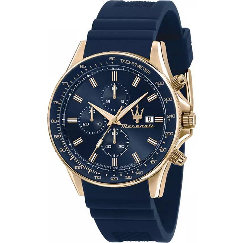 Maserati Successo Chronograph Stainless Steel Blue Dial Quartz R8851121016  Men's Watch Gift Set - CityWatches IN