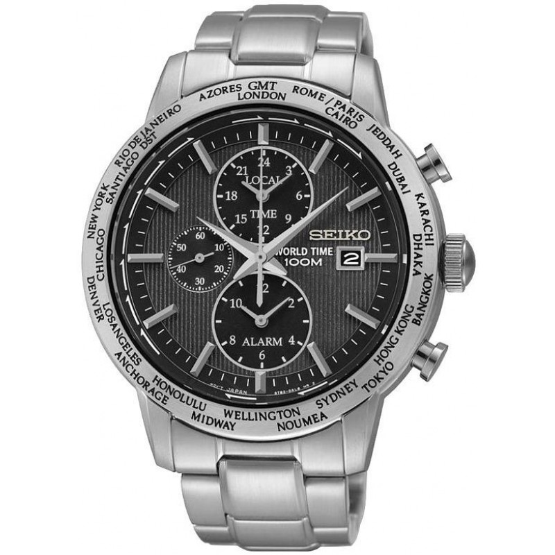 Men's Seiko Watch SPL049P1 World Time Chronograph Alarm Quartz - Crivelli  Shopping
