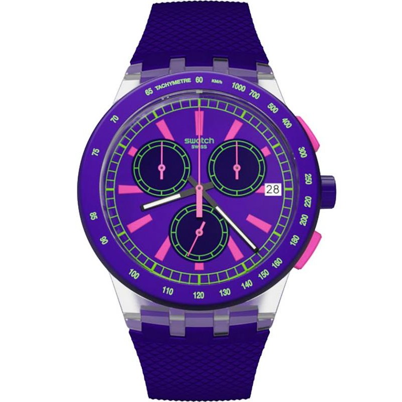 Montre Unisex Swatch Chrono Plastic Purp Lol SUSK400 Chronographe